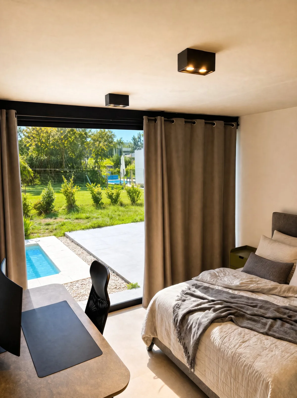 Habitación queen con vista a la piscina