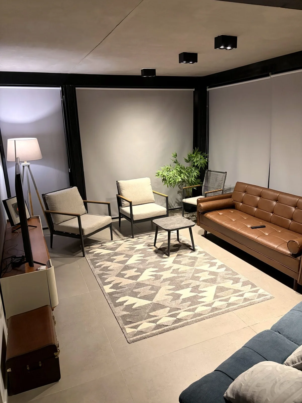 Sala de TV y juegos con sofás-cama